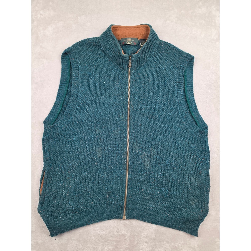 Vintage Orvis Full Zip Sweater Vest Mens XL Speckled Wool Blend Gorpcore‎
